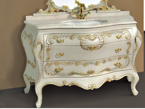 Liberty 7233 База под раковBarocco 130*52*85h, цвет декор LIBERTY, ручки золото