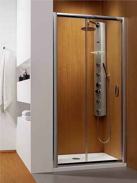 RADAWAY Premium Plus DWJ 33313-01-01N - Дверь в нишу с одной раздвижной секцией и одним неподвижным стеклом.Стекло-прозрачное,.Размеры:1172-1215х190см